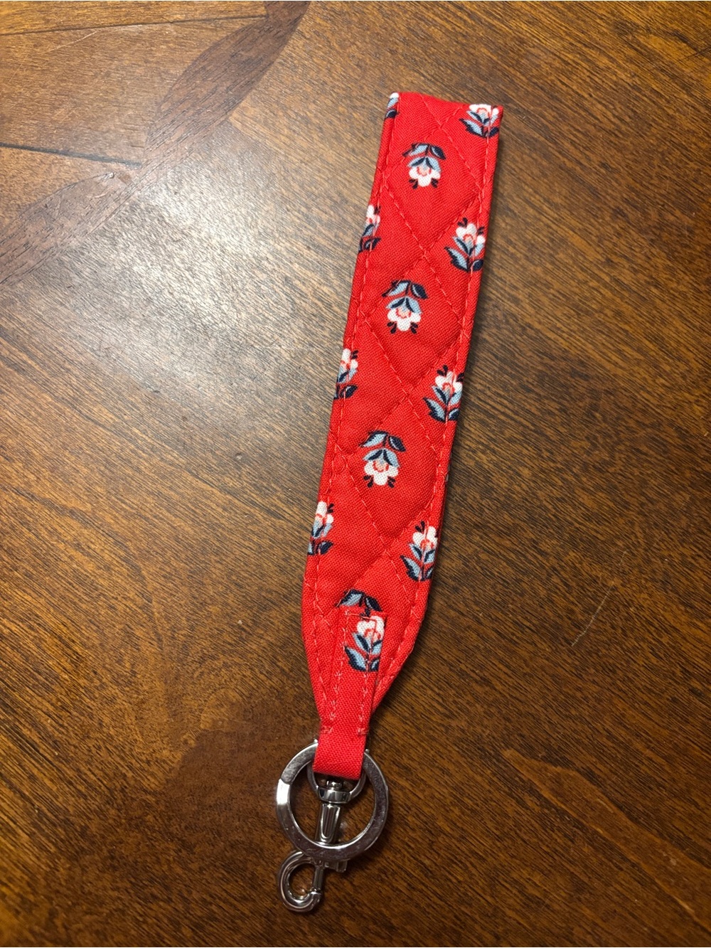 Vera Bradley Red Quilted Floral Wrist Key Fob
